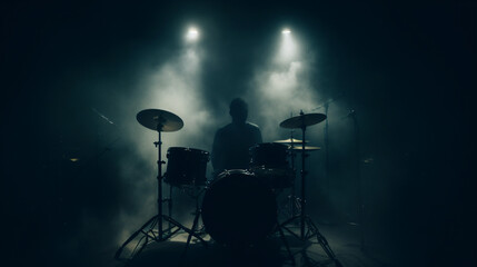 Silhouette of a drummer