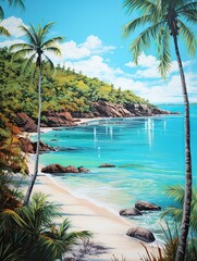 Turquoise Caribbean Shorelines: Captivating Winter Scene with the Rare Caribbean Chill