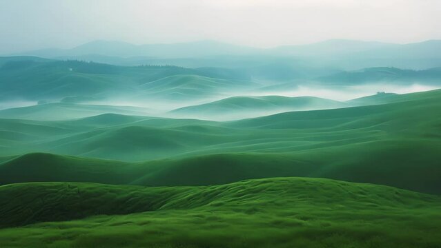 An endless expanse of rolling hills and valleys gently stirred by the gentle breath of the whispering winds.