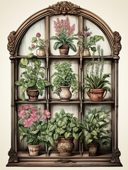 Victorian Greenhouse Botanicals: Detailed Plant Visuals for Stunning Botanical Wall Art
