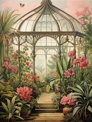 Victorian Greenhouse Botanicals Canvas Print: Garden Under Glass