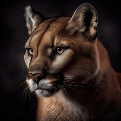 Obraz premium Majestic Cougar Portrait in Professional Studio Setting