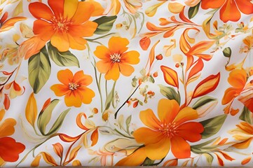 Cotton fabric texture flowers. fabric Baptiste. batiste, cambric, lawn. a fine, light linen or cotton fabric resembling cambric. Cotton Fabric Texture: Delicate Floral Patterns - obrazy, fototapety, plakaty