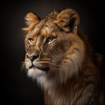Majestic Liger Portrait in Studio with Professional Lighting