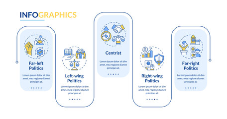 Democracy government structure rectangle infographic template. Data visualization with 5 steps. Editable timeline info chart. Workflow layout with line icons. Lato-Bold, Regular fonts used