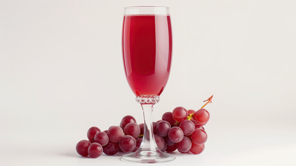 a glass of grape juice isolated on white background