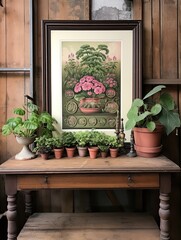 Victorian Greenhouse Botanicals Framed Landscape Print: Botanical Decor Frame