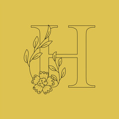 Botanical Minimalist, Initial, Letter Feminine J Logos with Organic Plant Elements
