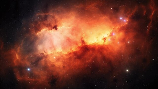 Big star cluster nebula in deep space