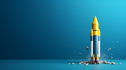 Concept image of pencil as rocket