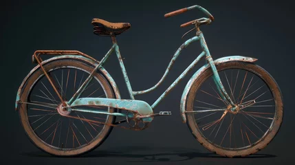 Foto op Canvas small parts of an old bike such as rust spots, worn paint and vintage parts. These details add realism and character, making the bike a true relic of the past. © Светлана Канунникова