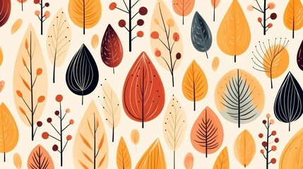 Autumn Leaf Background, Vector Style