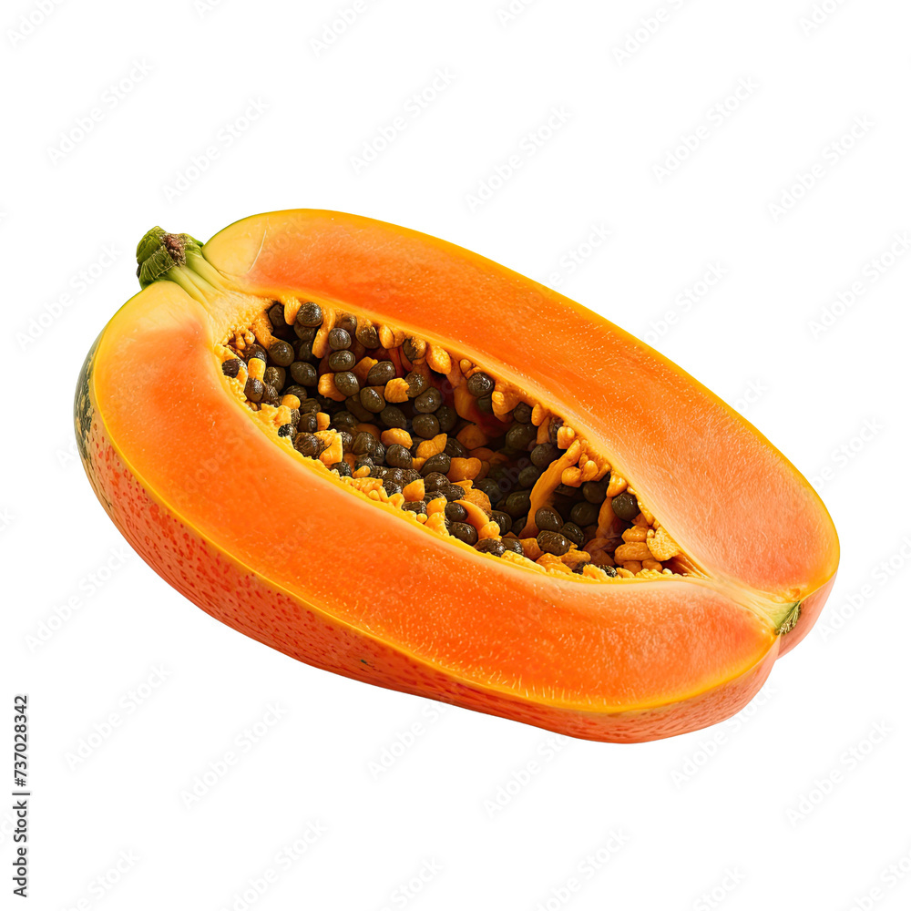 Wall mural Papaya on transparent background