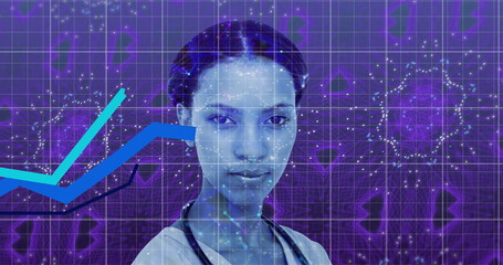 Image of digital interface with icons and data processing