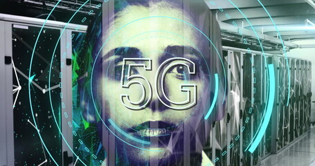 Image of digital interface with icons and data processing