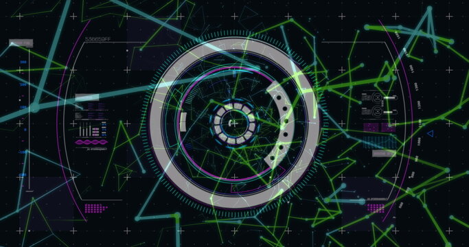 Image of scope scanning and data processing on black background