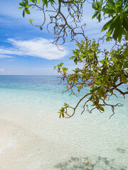 Seascape with clear ocean waves. Mantigue Island. Camiguin, Philippines.