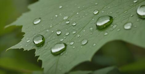 water drops on leaf
