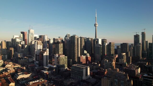 Pristine aerial view of Toronto skyline, 4K