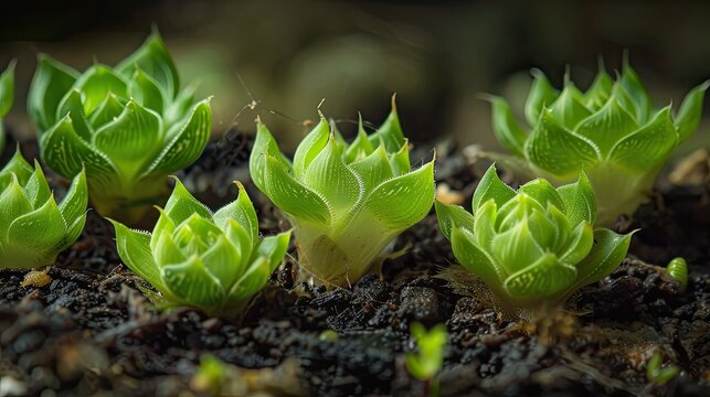 Haworthia seedlings. Generative AI