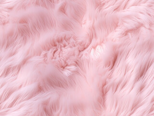 Fototapeta na wymiar Close up of sensual pink thick animal fur background, fluffy and wooly sheepskin interior decor soft texture feminine beauty glamour fashion concept detailed fibers wallpaper backdrop