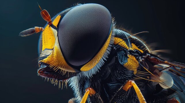 Hoverfly close-up. Generative AI