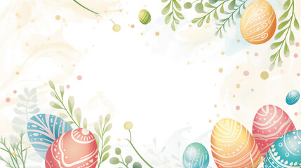 Fototapeta na wymiar Background for an Easter Party or spring event invitation, inspiration for a card, poster, flyer or similar with copy space suitable for text.
