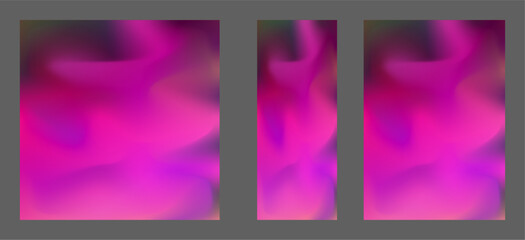 A set of templates with a colorful background. Colorful gradient with blur. The effect of liquid art and smooth flow of color.