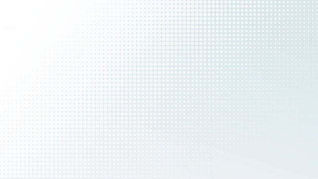White halftone dots background.