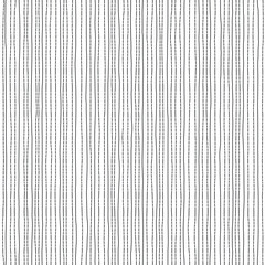 Dashed line abstract seamless pattern. Repeated wavy stripes texture. Monochrome irregular background. Hand drawn vector illustration - 737036942