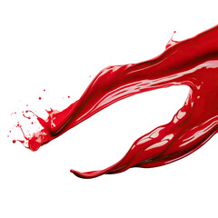 Ruby red paint on transparent background