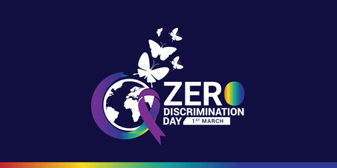 Fototapeta na wymiar Zero Discrimination Day 1 March. Vector graphic of Zero Discrimination Day good for Zero Discrimination Day celebration, we celebrate the right of everyone to live a full and productive life