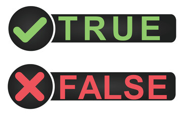 True and false icon. vector