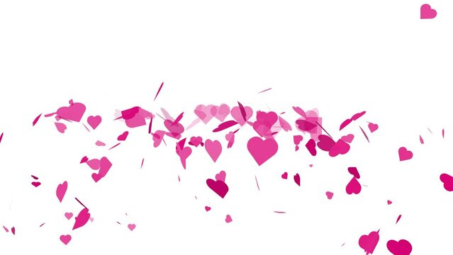 Seamless loop-able pink hearts shape element animation for love romantic video editing. 