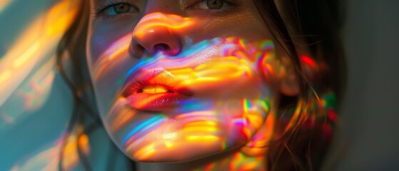 Mystical Portrait of a Woman Surrounded by Colored Smoke