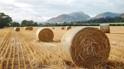 Straw bales. Generative AI