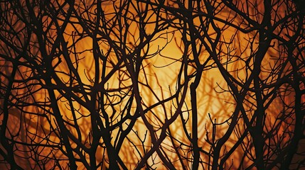 Sunset branches. Generative AI