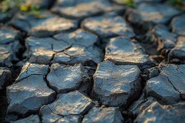 A detailed view of the cracked surface photographed from the bottom of a dry swamp ear.
