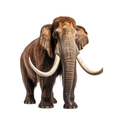 Obraz premium Mammoth isolated on white and transparent background. Ideal for use in advertising. Generative ai