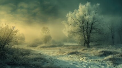 Obraz na płótnie Canvas Winter landscape. Generative AI