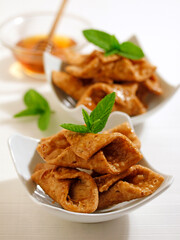 Honey fritters. Pestiños. Traditional Spanish dessert.