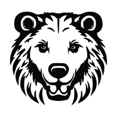 lion head vector, illustration, black and white