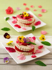 Tofu with strawberries.