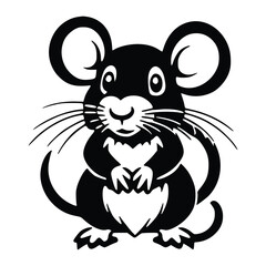 mouse vector illustration, icon, black and white