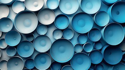 A Close-Up of Blue Hued Pipes in Abstract Form	
