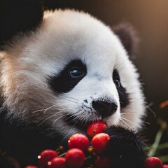 panda eating bambool