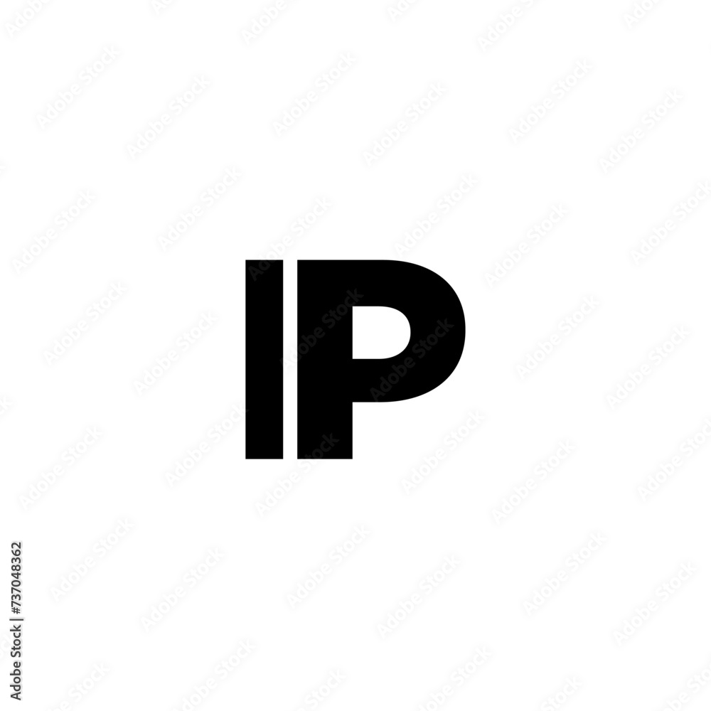 Fototapete letter i and p, ip logo design template. minimal monogram initial based logotype.