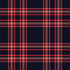 Plaid seamless pattern. Check fabric texture. Vector textile print.