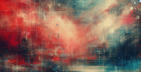 空のショーシーンの背景。濡れたアスファルト上の暗い通りの反射。暗闇の中で赤と青のネオン光、ネオンの形、煙。抽象的な暗い背景。 - obrazy, fototapety, plakaty