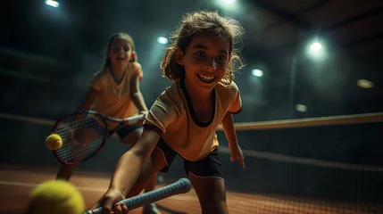 Poster Kids playing tennis © idepunto studio